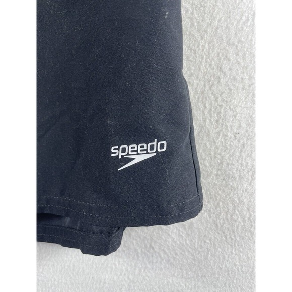 Speedo Men's Shorts Black Size L pockets snap and zipper closure back elastic - Picture 2 of 7